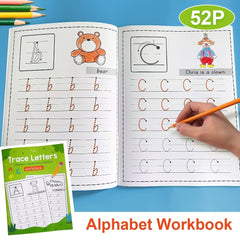 YUYNLEP Kids' Alphabet Writing Workbook Red Tracing Letters Learning Book