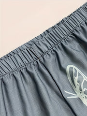  Butterfly Print Wide Leg Cropped Pants