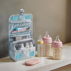 Travel Organizer Bag Dry Wet Separation Striped Green