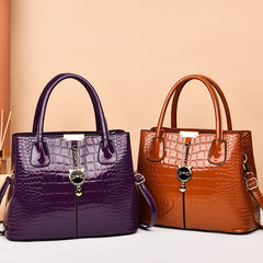 Crocodile Embossed Handbag PU Leather Shoulder Bag