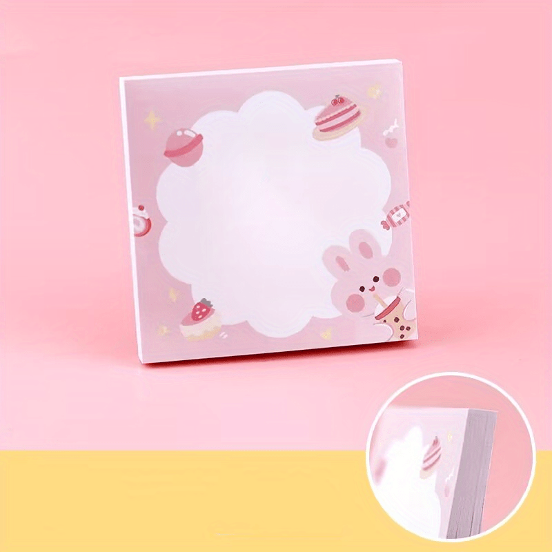 Cartoon Girl Horizontal Line Sticky Notes 80 Sheets
