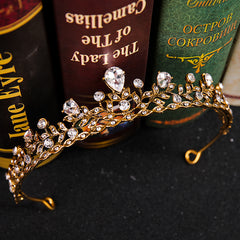 Vintage Crystal Crown Queen Tiara Wedding Jewelry Bridal Hair Accessories