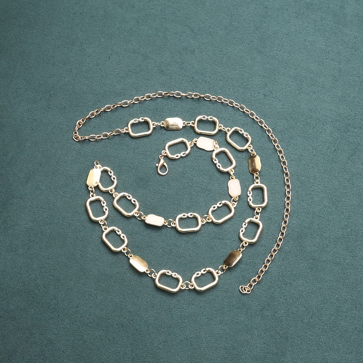 Golden Geometric Metal Waist Chain Vintage Dress Girdle