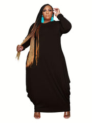 Long Sleeve Maxi Dress All Cover Notched