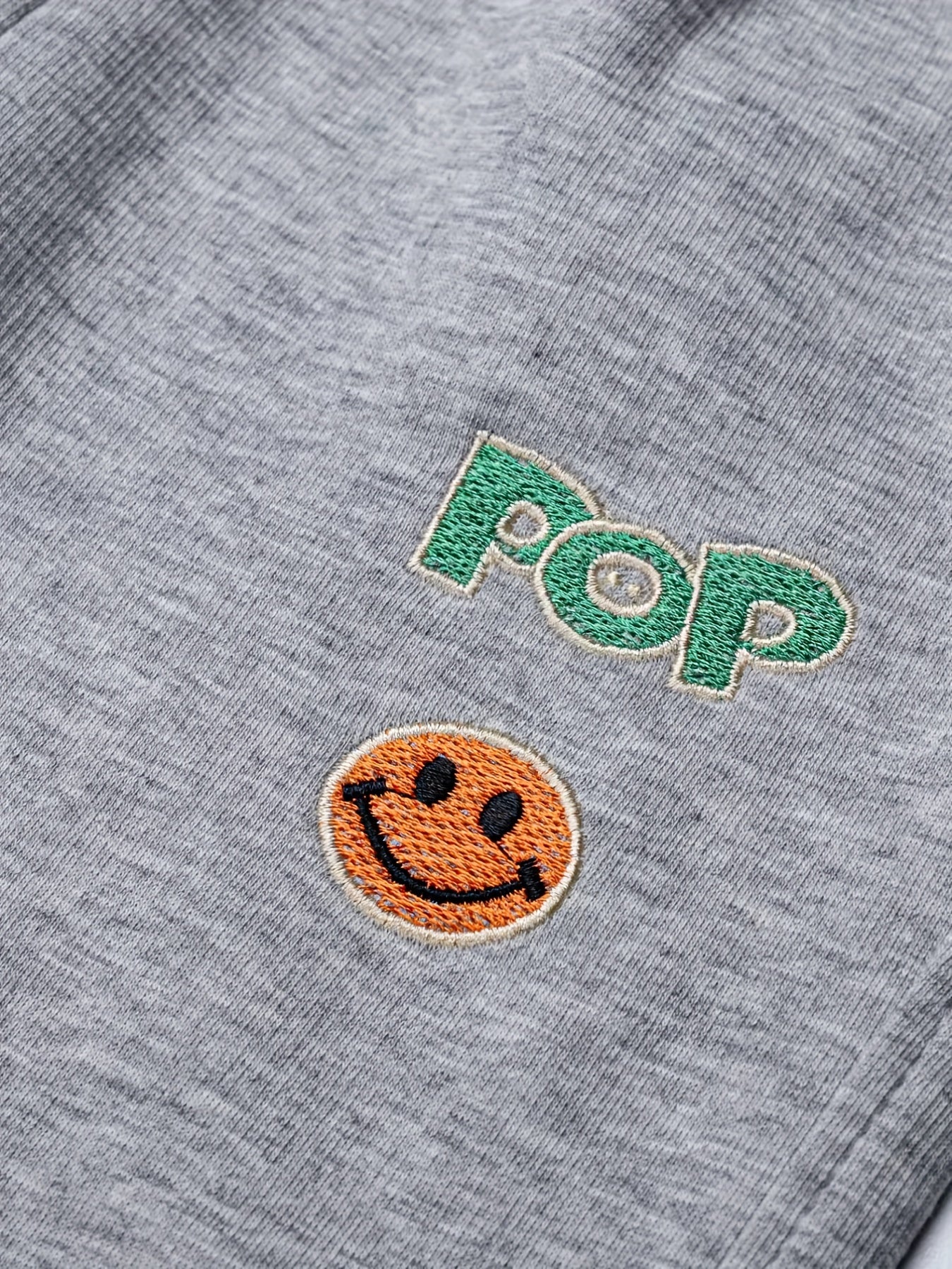 Girls' Smile Face Embroidered Jogger Sweatpants