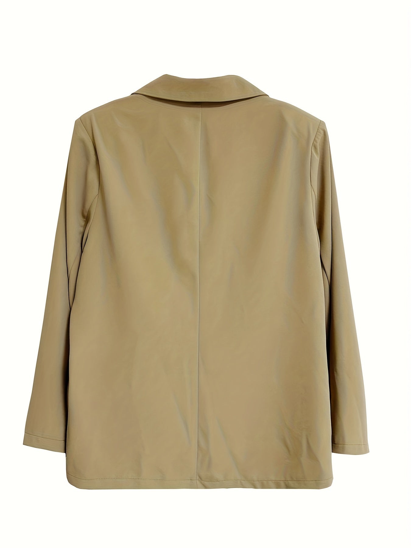  Solid Long Sleeve Button Blazer With Pockets