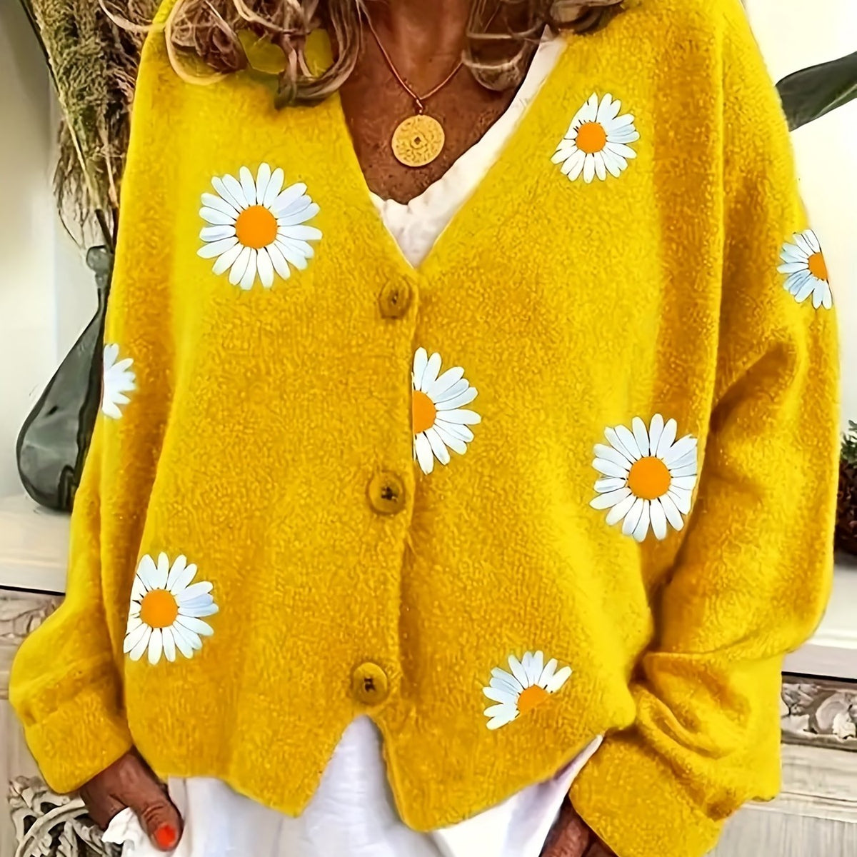  Floral Print Long Sleeve Cardigan