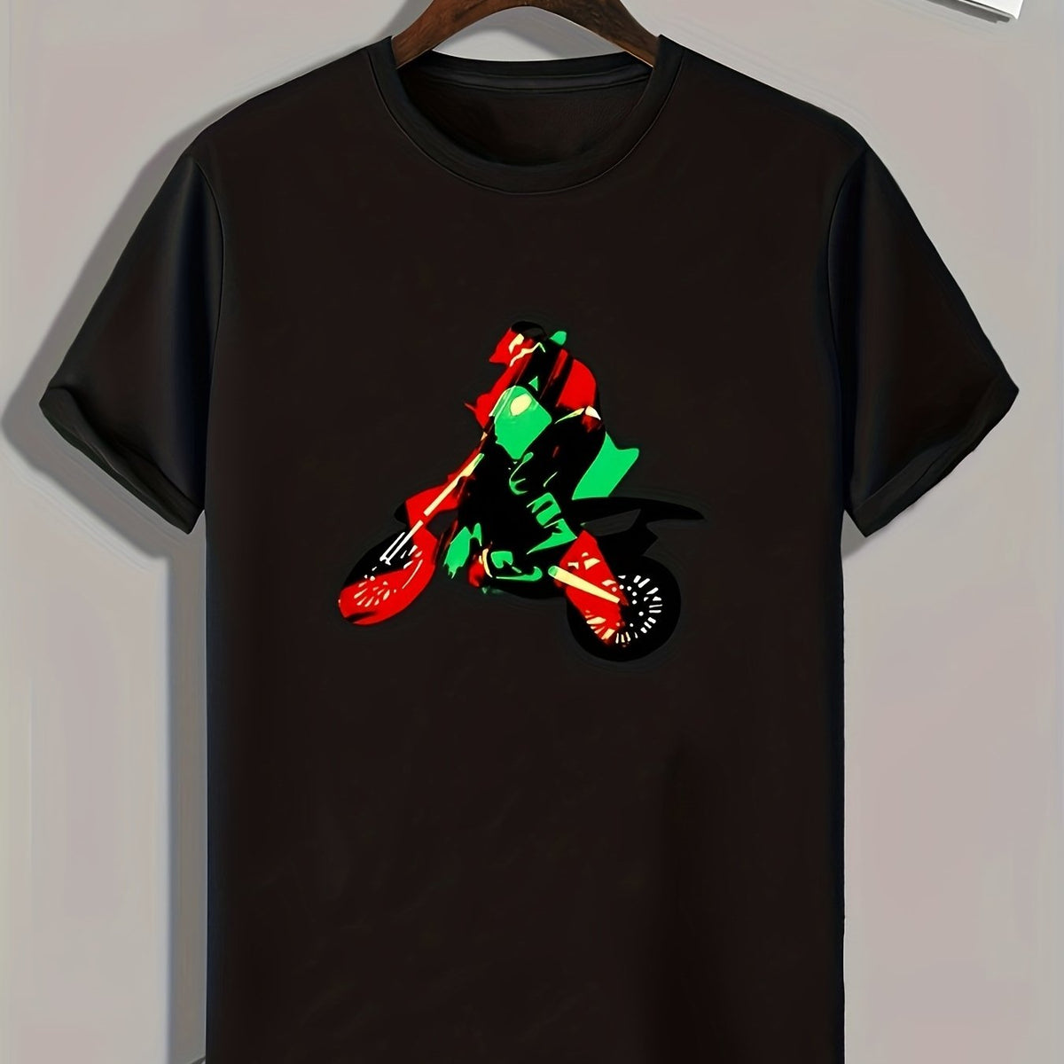Biker Pattern Print Men's Sports T-Shirt