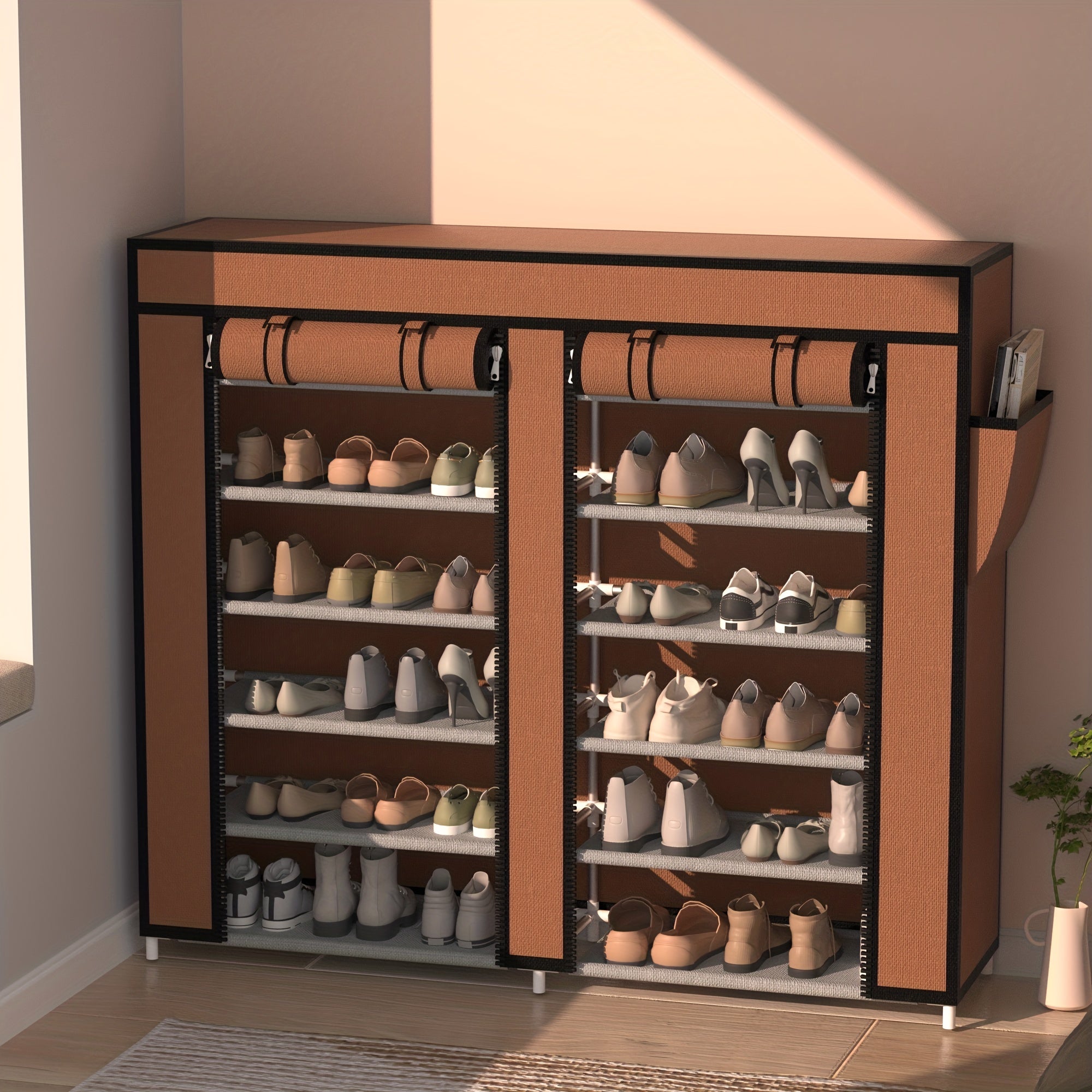 7 Layer Shoe Rack Non Woven Shoes Storage Rack - Durable Metal Shoe Rack