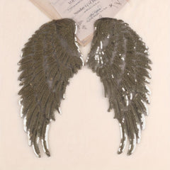 Sequin Wings Iron On Patches Sew On Embroidered Applique Repair Patch DIY Crafts