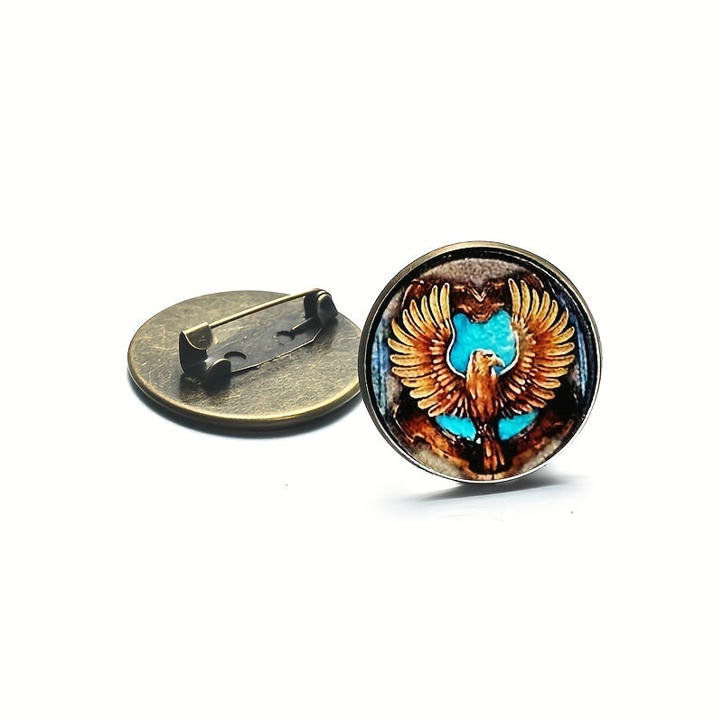 Vintage Brooch Pin with Glass Inlay