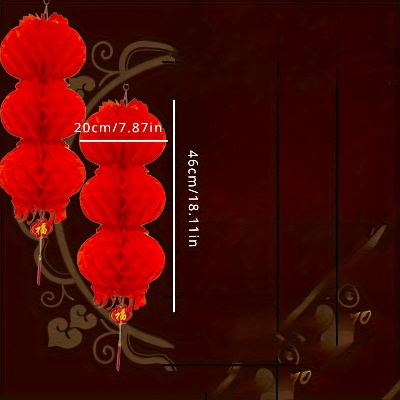 Red Plastic Lantern String Spring Decor Supplies