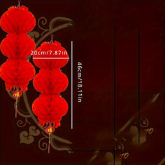 Red Plastic Lantern String Spring Decor Supplies