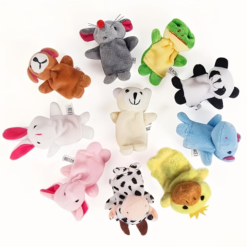 Soft Plush Finger Puppet Set in Various Colors Mini Plush Animals