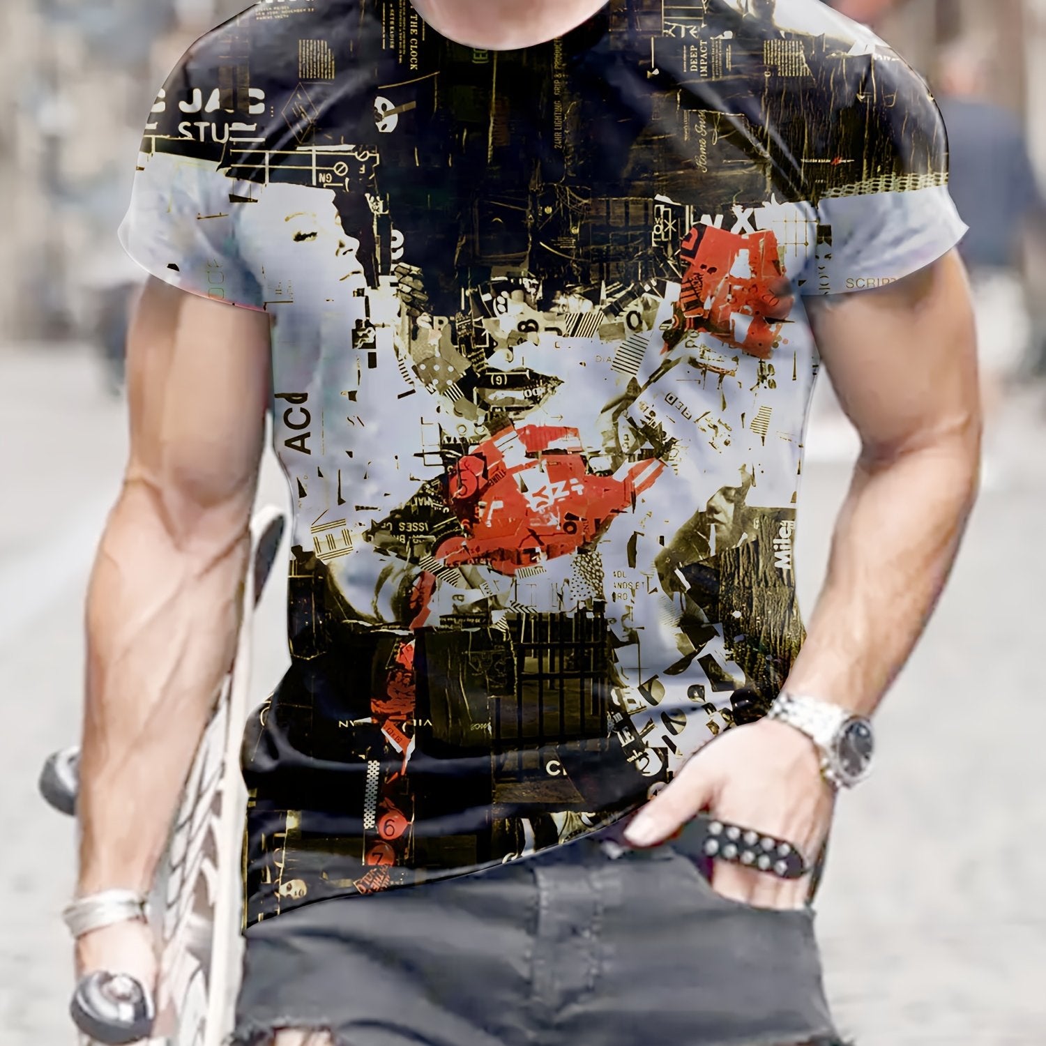 Men's Short Sleeve Graphic Tee Summer T-shirt