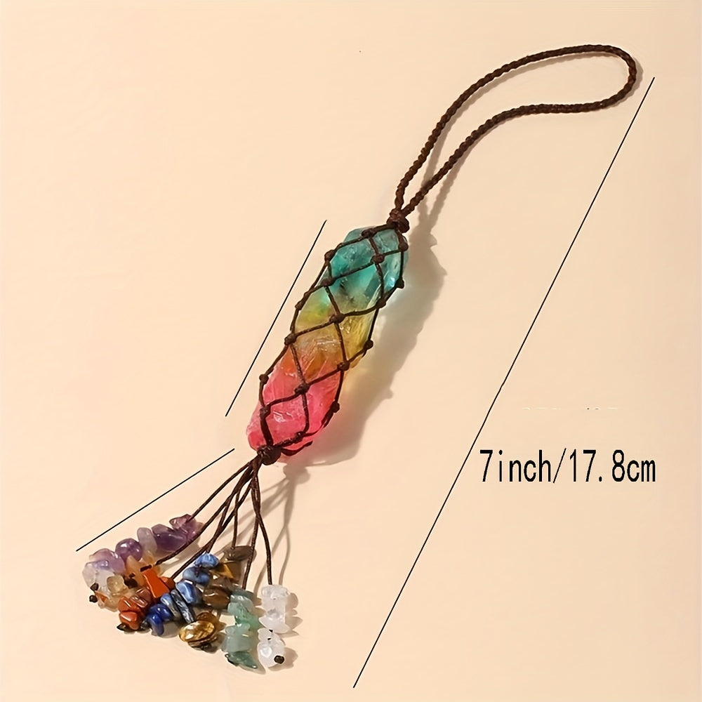 Crystal Car Hanging 7 Chakra Stones Ornament