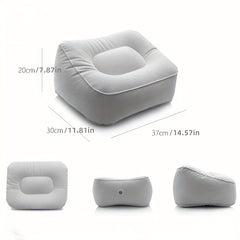 Inflatable Travel Foot Rest Pillow Soft Flocking Flying Relaxation