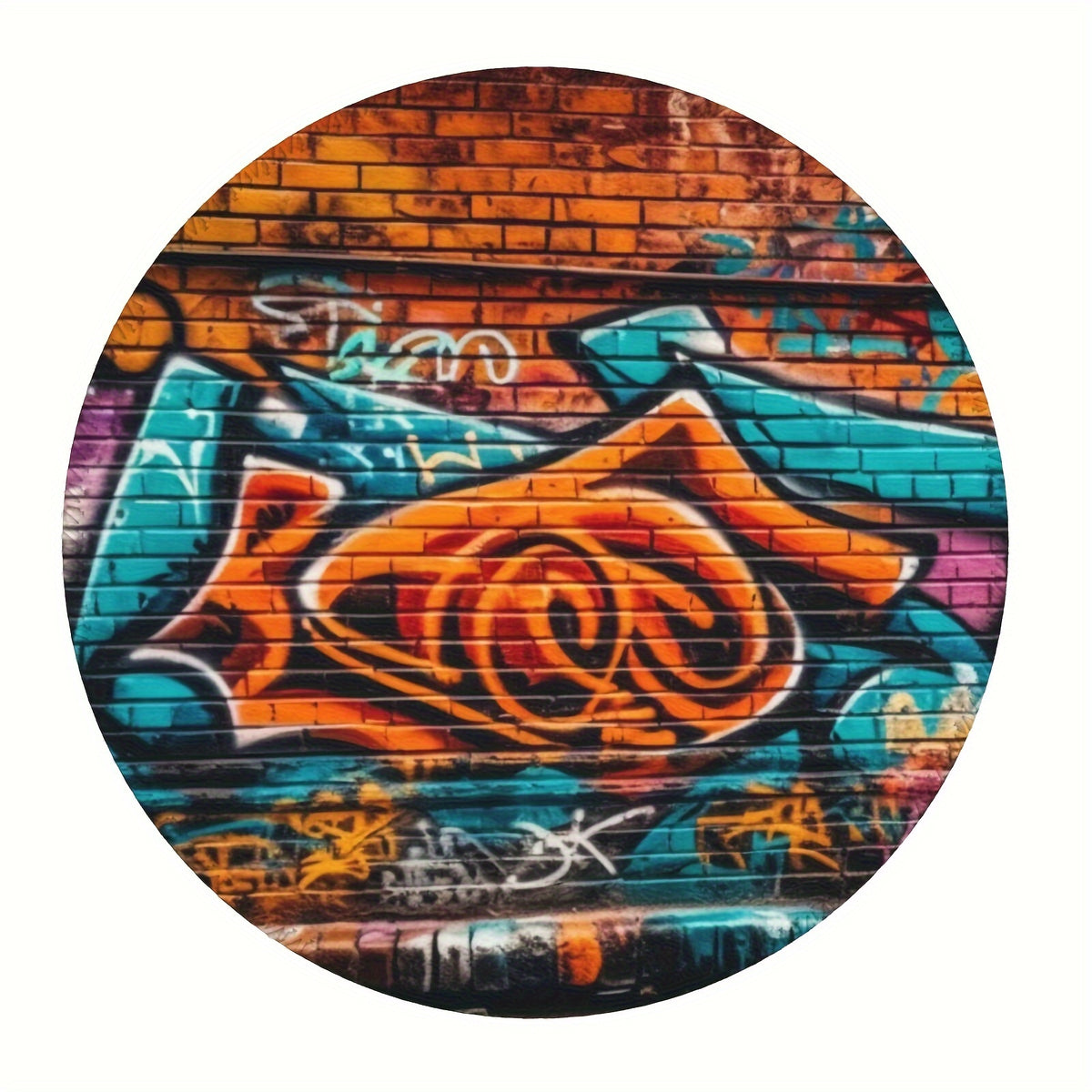Doodle Pattern Round Mouse Pad 20x20cm for Games Home Office