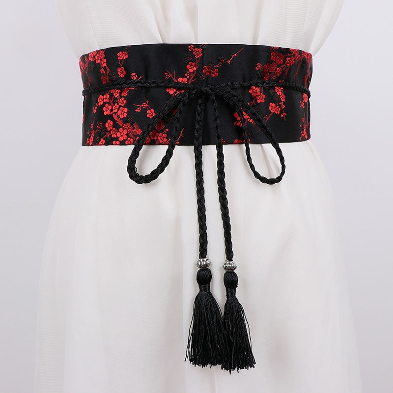 Vintage Hanfu Binding Belt With Tassel Female Waist Belt
