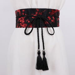 Vintage Hanfu Binding Belt With Tassel Female Waist Belt
