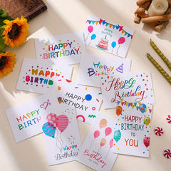 Birthday Card Set: 10 Cards with Envelopes