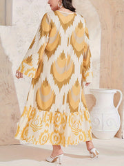  Colorblock Maxi Dress Women's Abaya