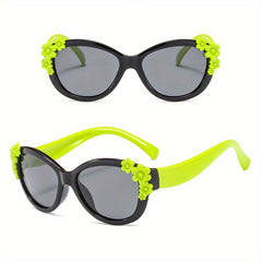 Silicone Kids Sunglasses Polarized Colorful Flower Baby Glasses