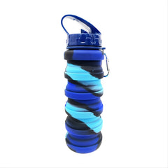 Camouflage Foldable Telescopic Sports Water Bottle with Carabiner