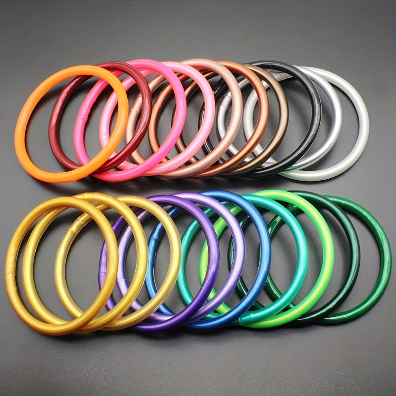 20-Color Glitter Jelly Silicone Bangle 65mm Bracelet Gift