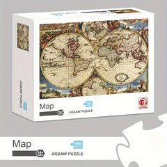 1000pcs Ancient Map & Famous Paintings Puzzle World Map for History Buffs