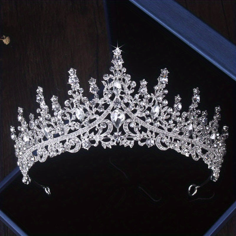 Baroque Crystal Bridal Jewelry Set: Headband, Crown, Necklace, Earrings