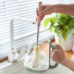 Water Bottle Cleaner Bamboo Handle Cleaning Brush