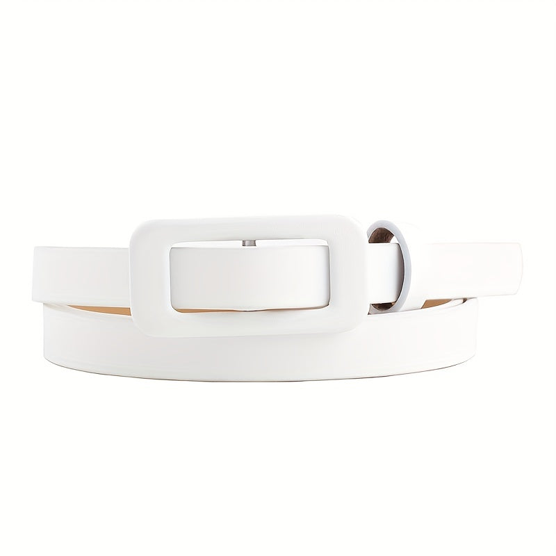 3pcs Long Buckle Belt Solid Vintage PU Waistband Thin Girdle For Women