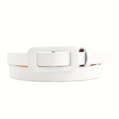 3pcs Long Buckle Belt Solid Vintage PU Waistband Thin Girdle For Women