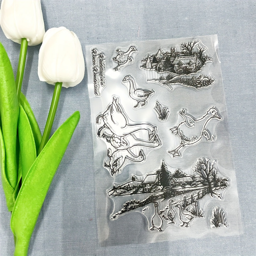Cartoon Goose Transparent Silicone Stamp