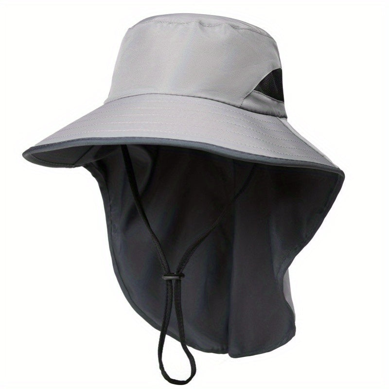 Men's Sun Hat with Face Shield UV Protection Large Brim Fisherman Hat