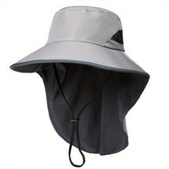 Men's Sun Hat with Face Shield UV Protection Large Brim Fisherman Hat