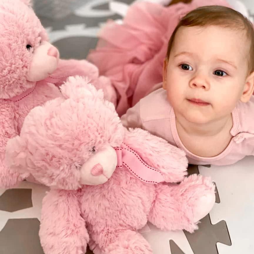 Plush Teddy Bear Soft Cuddly Toy for Baby Boys and Girls - Pink