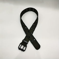 Men's Heavy Duty Web Belt Solid Color Hole Buckle Waist Strap