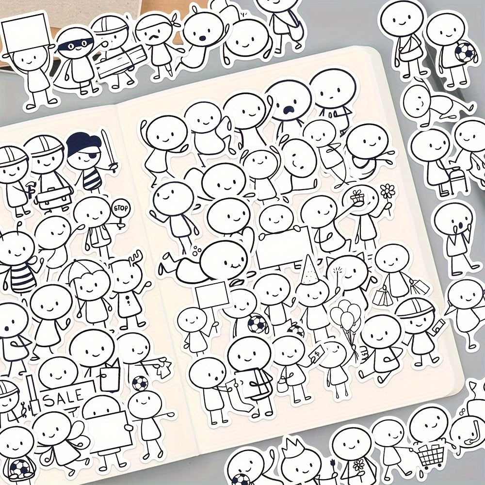 66 Character Illustration Stickers for DIY Decorations