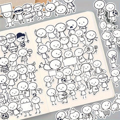 66 Character Illustration Stickers for DIY Decorations