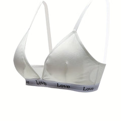 Letter Print Sports Bra Comfy Fitness Bra Women's Lingerie
