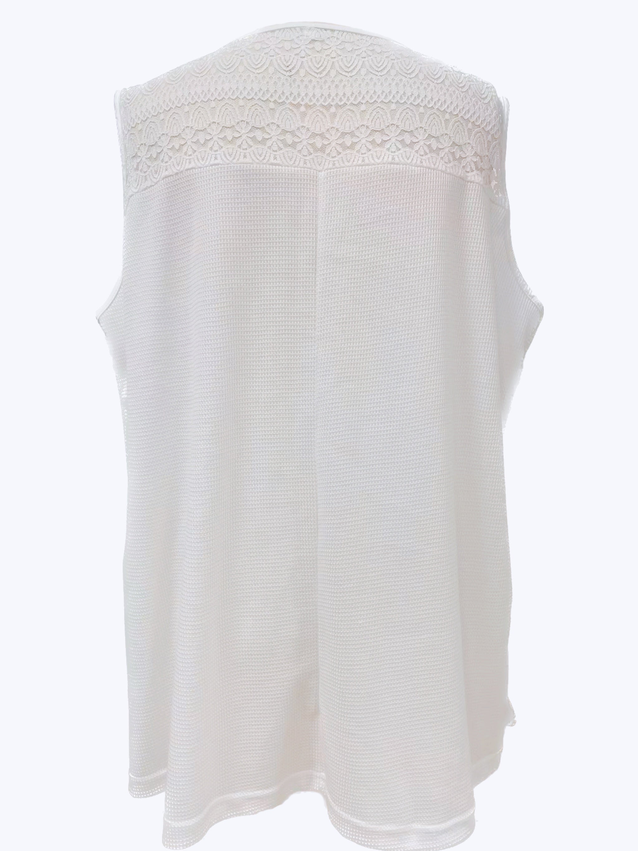  Casual Tank Top Women's Plus Lace Waffle Pattern V Neck Top
