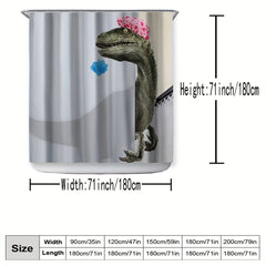 Waterproof Dinosaur Shower Curtain - Bathroom Decor