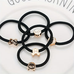 20pcs Golden Bead Hair Loop Elastic Rubber Band Hair Accessories