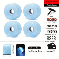 4pcs Flashing Wheels T Shaped Repair Tool Axles Set Skateboard Accessories