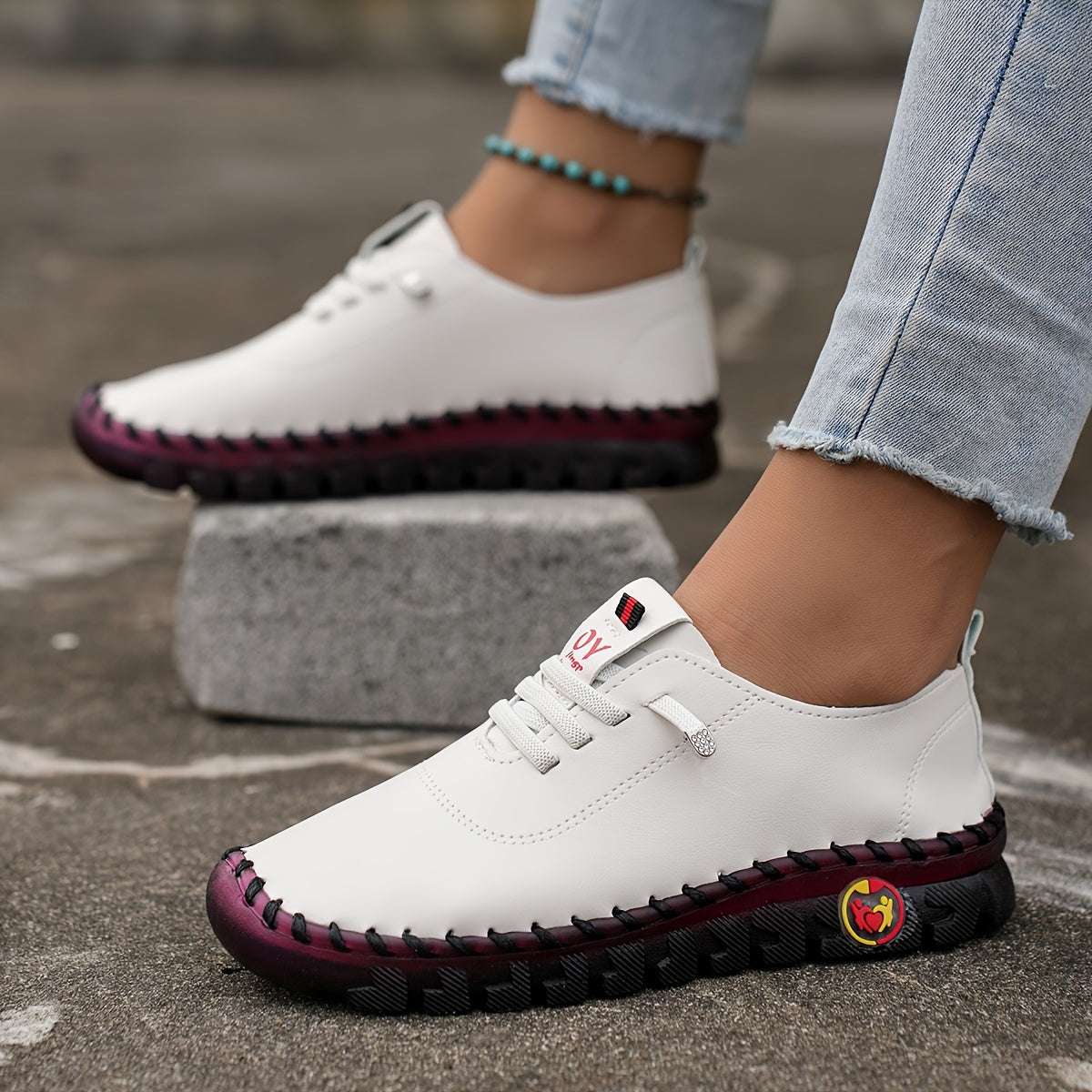 Women's Flat Sneakers Casual Lace Up Low Top Shoes