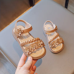 Flower Decor Open Toe Sandals For Girls