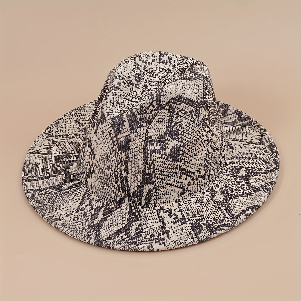 Vintage Fedora Cap Snake Pattern Warm Jazz Hat