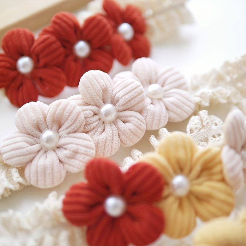 Red Flower Non Slip Stretch Headband for Baby Girls